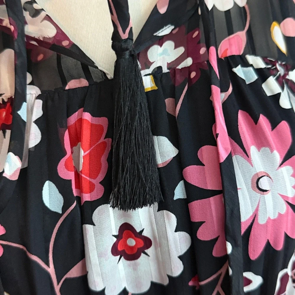 Kate Spade Casa Floral Silk Midi Dress